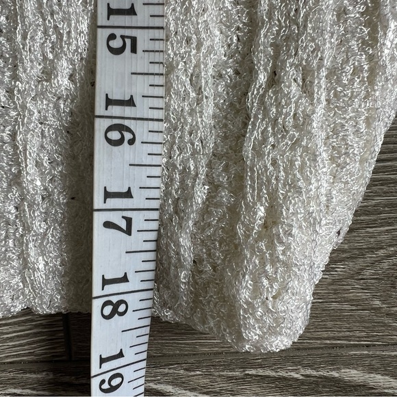ANTEPRIMA Off-White Sparkle Knit Boxy Pullover Sweater - Size Medium - Picture 3 of 8